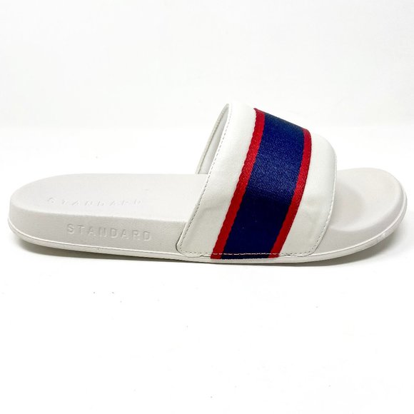 STNDRD Standard Los Angeles Monaco Tan Blue Red Mens Slide Sandals - Picture 2 of 5